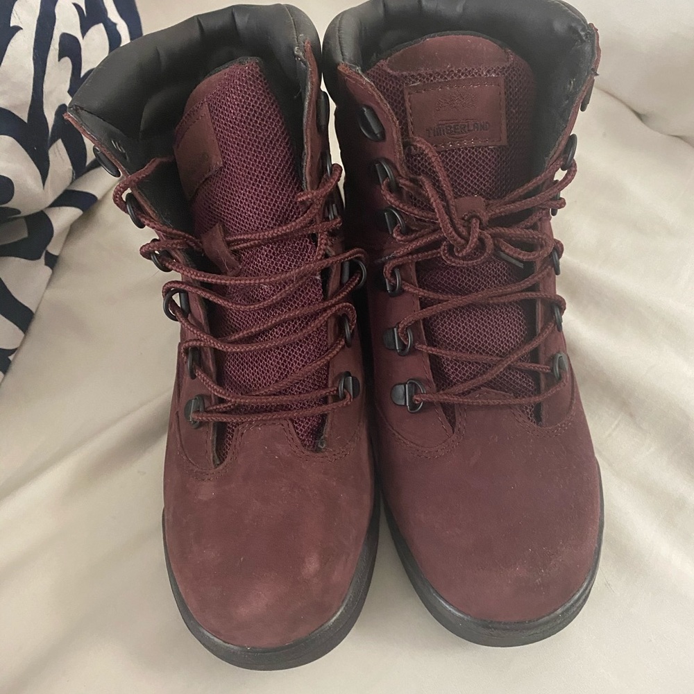 RARE limited edition burgundy Timberlands boots